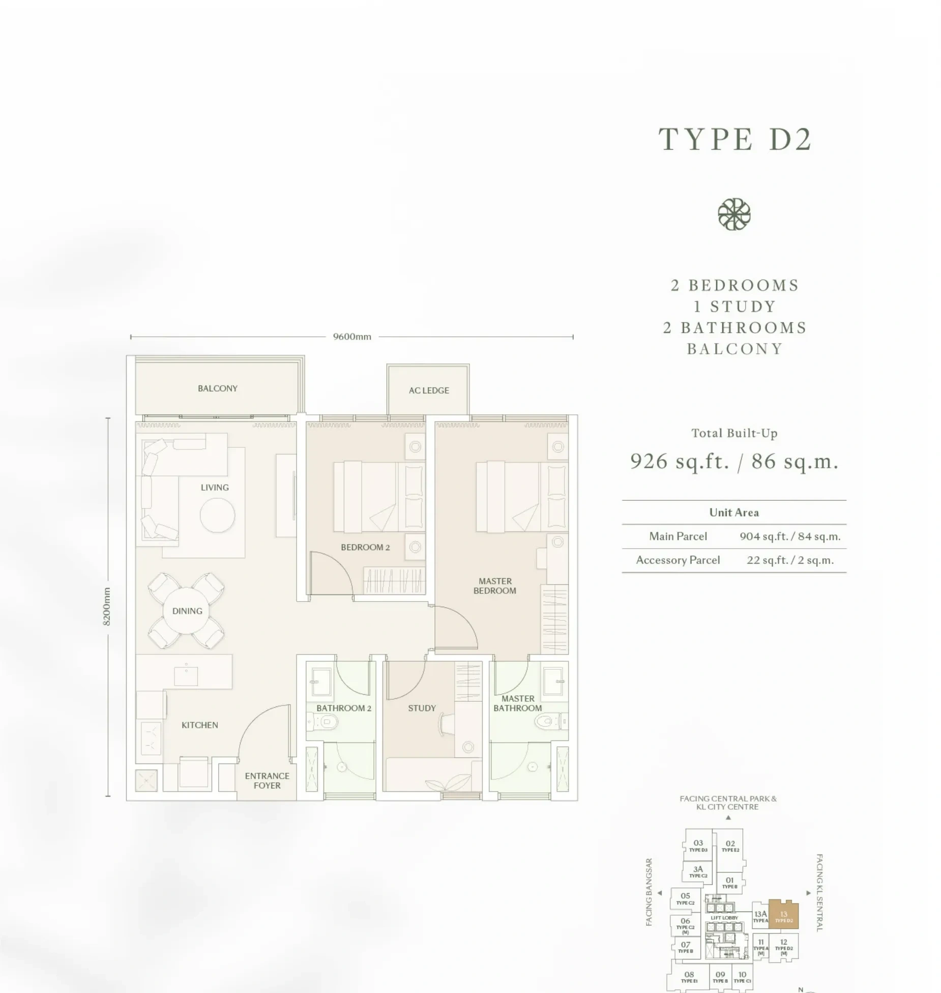 Type D2 Floor Plan