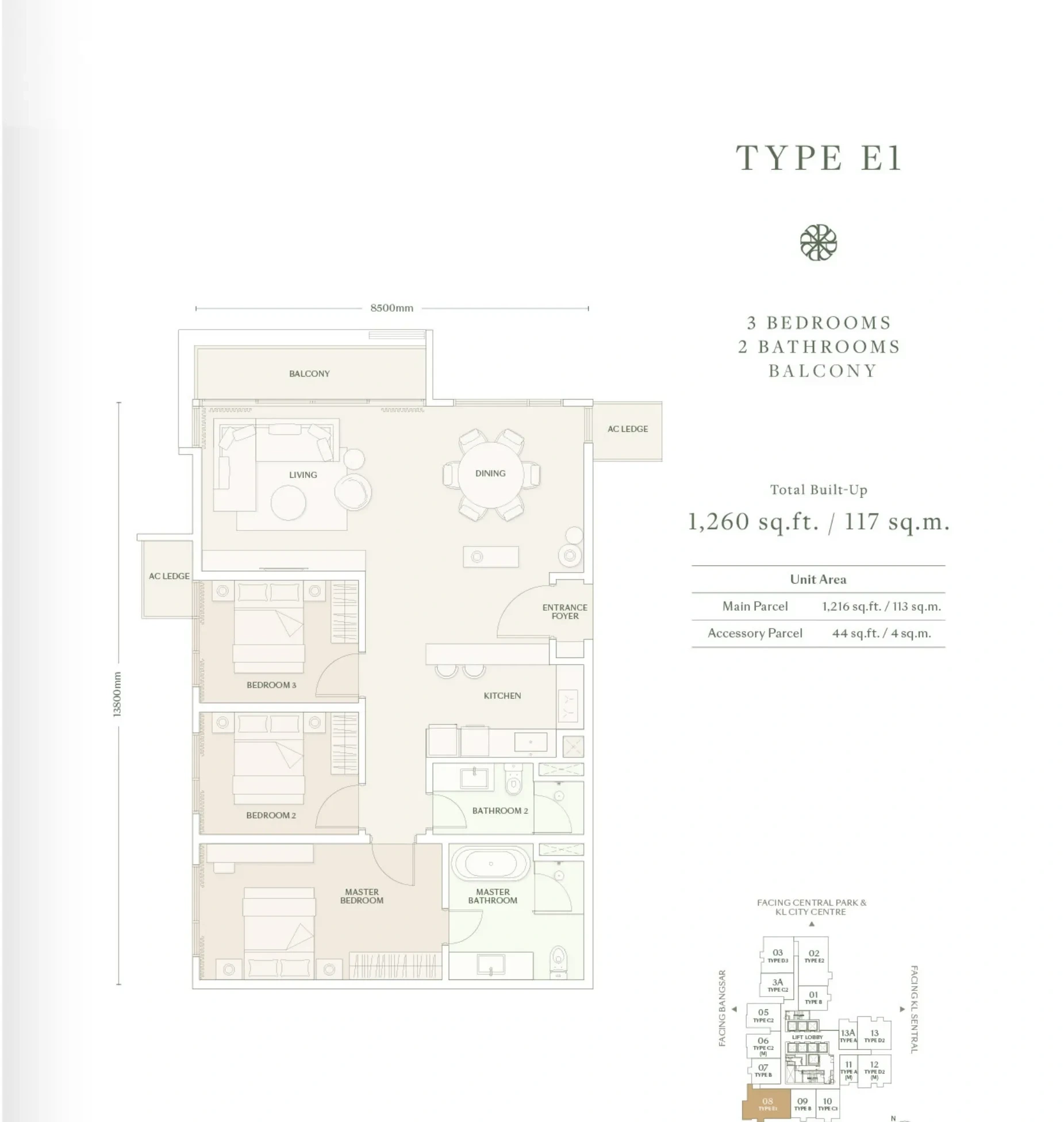 Type E1 Floor Plan